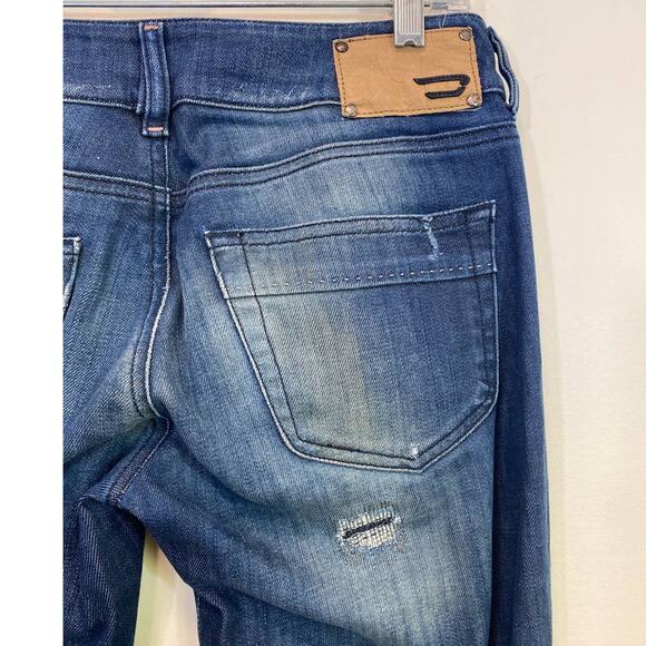 Diesel Louvely Flare Bottom Blue Wash Denim Jeans 27/34 - Picture 7 of 10